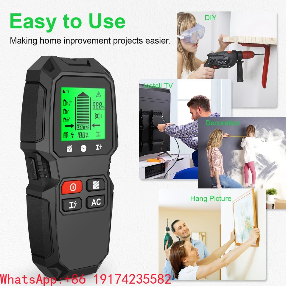 Stud Finder Center Finder Edge - Detector de montantes de paredes HW-QB6