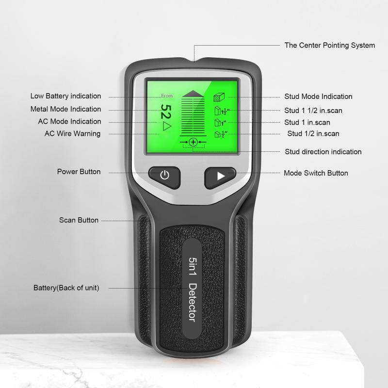 Stud Finder Wall Scanner 5 In 1 - Detector de Metales 5 en 1,