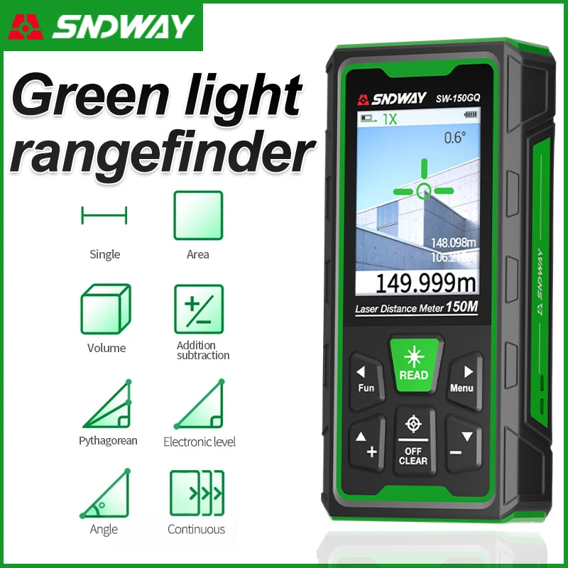 Stud Finder With Laser Level - Medidor de Distancia Láser Verde, Telémetro