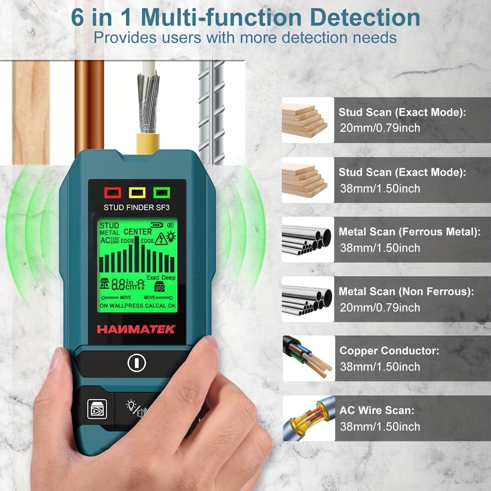 Stud Finder Center Finder Edge - HANMATEK SF3 Detector de vigas y