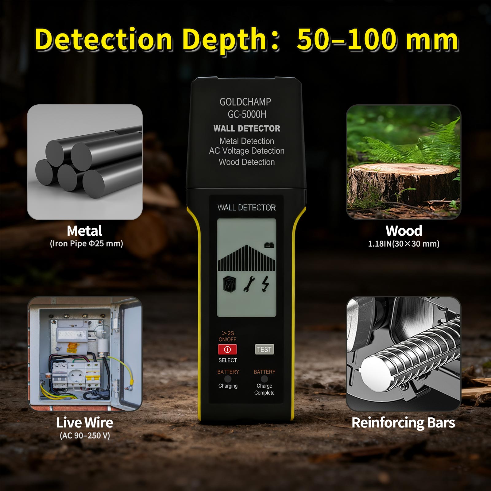 Wall Scanner For Concrete - Escáner de Pared 5 en 1,
