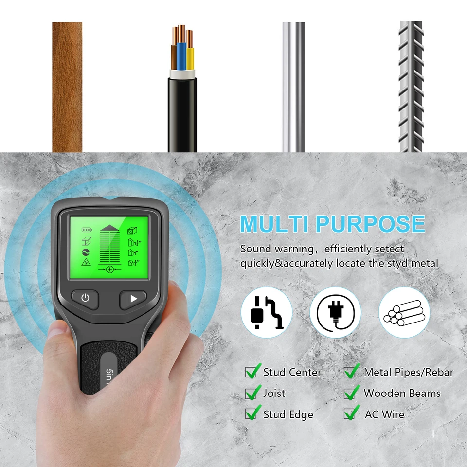 Detector de Metales 5 en 1, me - Stud Finder Wall Scanner 5 In 1 reseña y precio