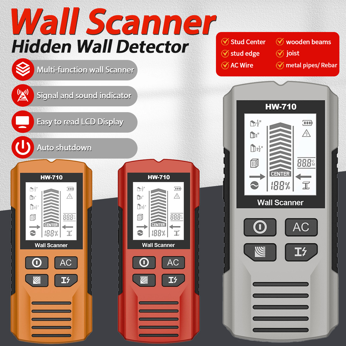 Detector de Paredes HW-710, Es - Pipe Detector Wall Scanner reseña y precio