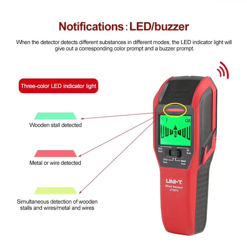 UNI-T UT387C Escáner de pared  - Wall Scanner Rebar Detector reseña y precio