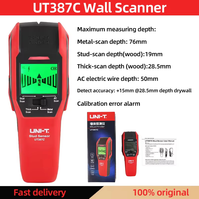 UNI-T UT387C Escáner de pared  - Wall Scanner Rebar Detector reseña y precio