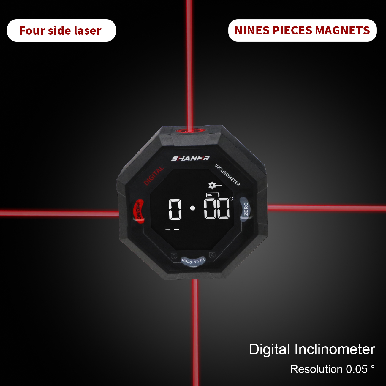 SHANHR Medidor de Ángulo Digit - Stud Finder With Laser Level reseña y precio