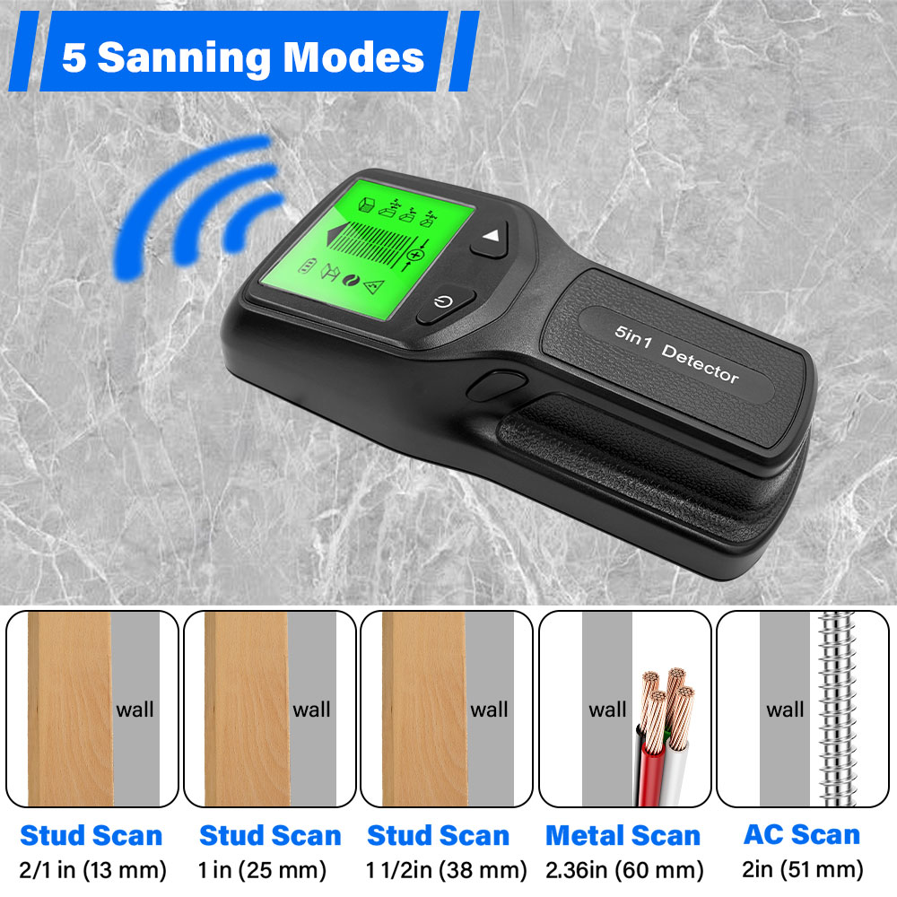 Detector de paredes 5 en 1: de - Stud Finder Wall Scanner 5 In 1 reseña y precio