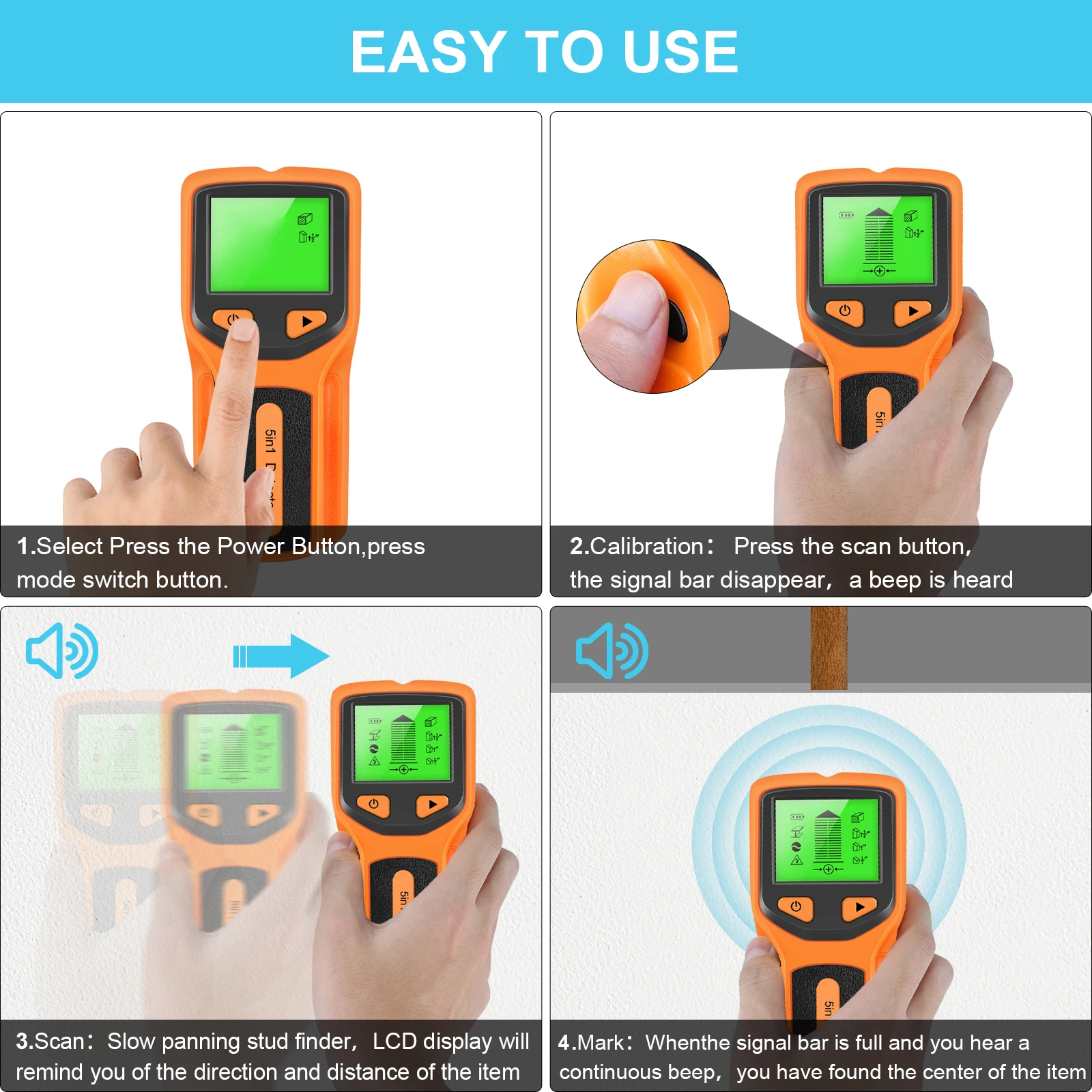 Escáner de pared digital portá - Stud Finder Wall Scanner 5 In 1 reseña y precio